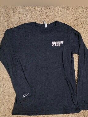 Gildan Navy Long Sleeve Tee with Urgent Care Chest Logo